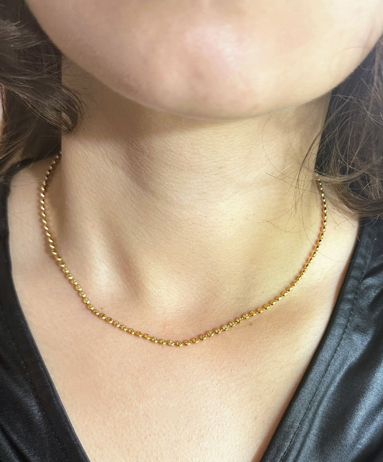 COLAR BOLINHAS FACETADAS